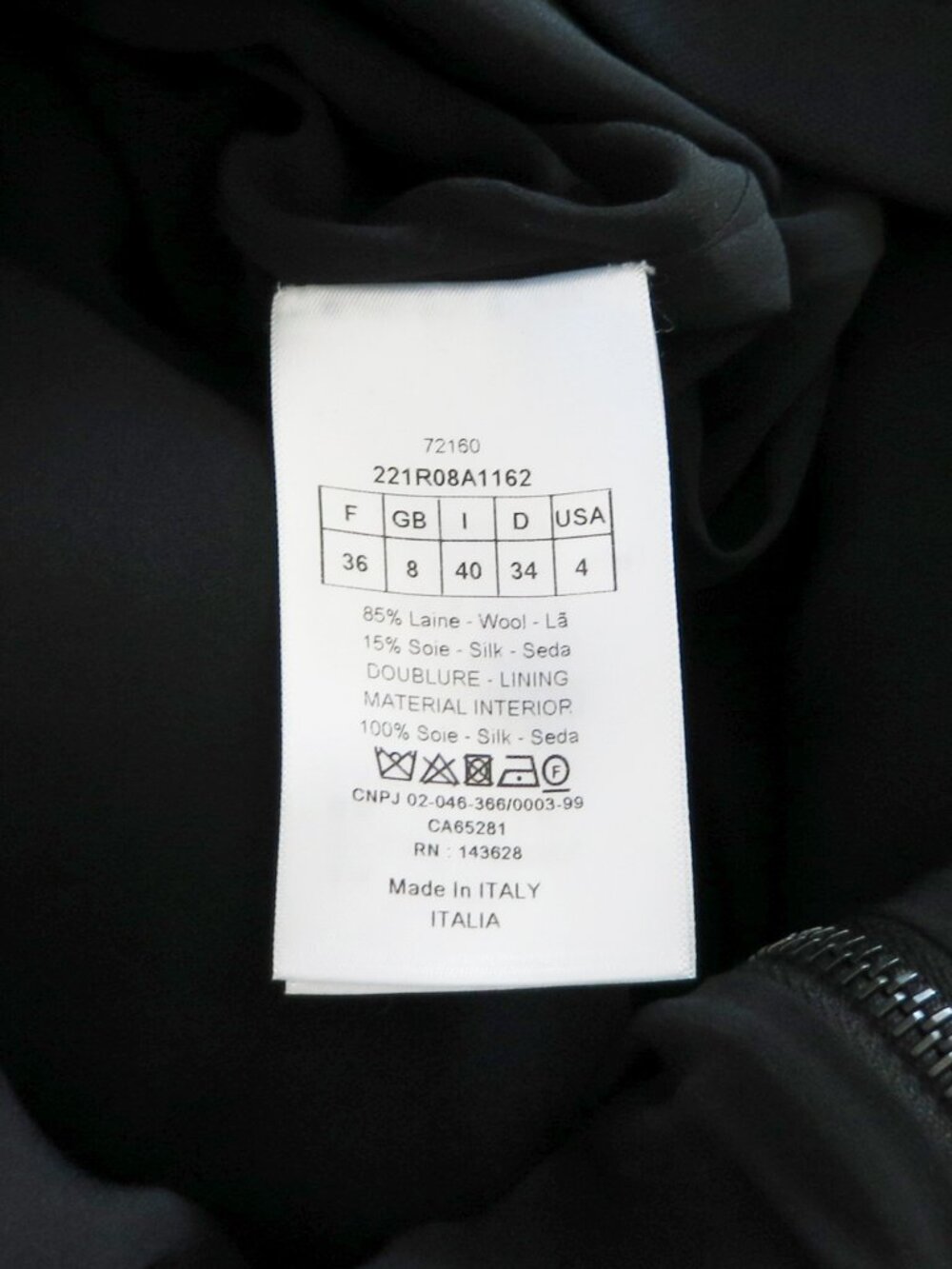 CHRISTIAN DIOR Black Wool Silk Crepe V-Neck Tank Overall Mini Dress 36 / 4 - Picture 13 of 13